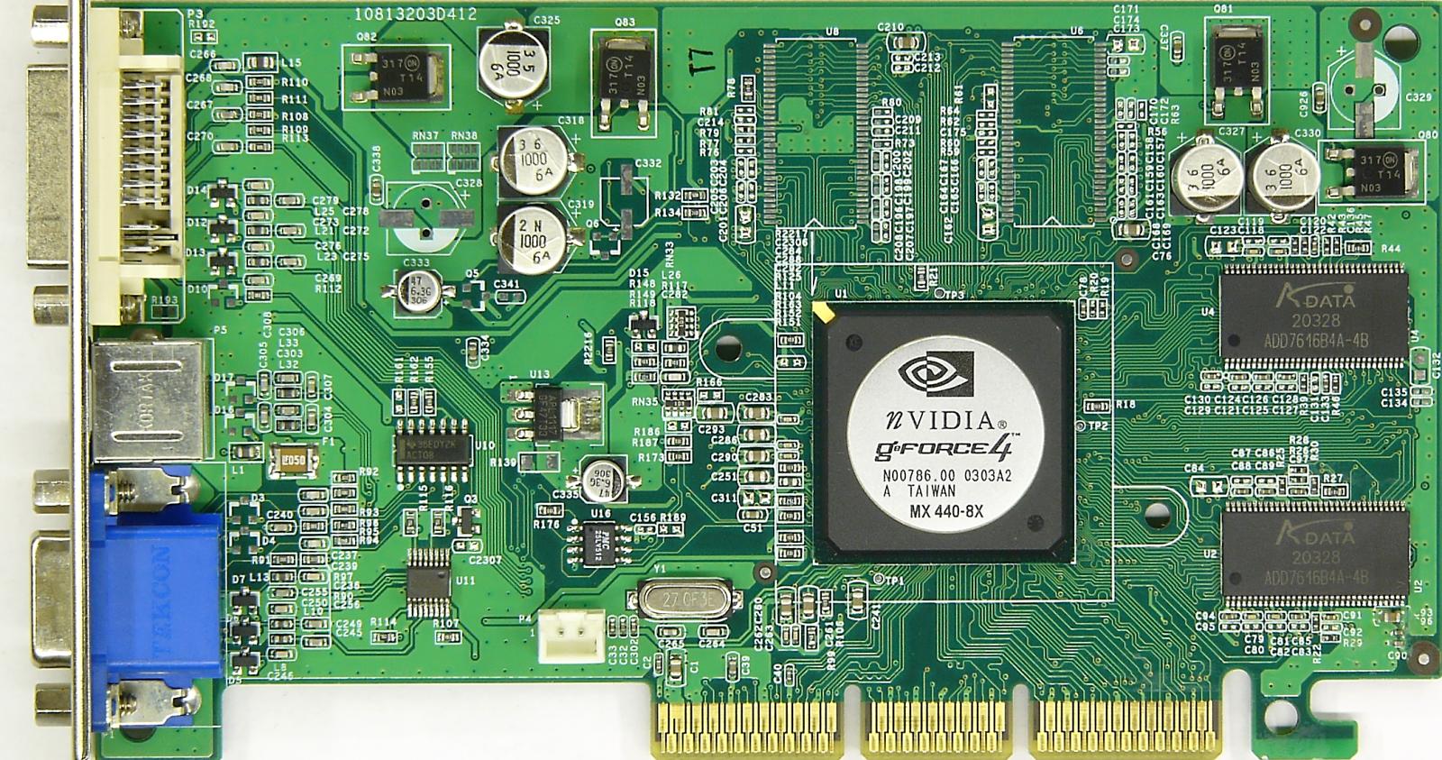 NVIDIA GEFORCE4 MX440-8X D64M Passive AGP 8X Grafikkarte 64MB DDR Bulk LESEN
