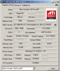 All-In-Wonder 128 Pro GPUZ