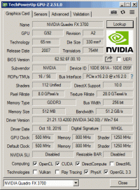 Quadro FX 3700 GPU-Z