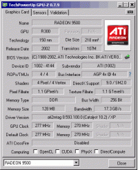 Radeon 9500 GPUZ