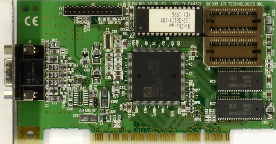 PCI Video card ATI 4MB  109-32100-20 Mach64  EXM321 WinCharger 113-32114-104 VGA 